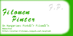filomen pinter business card